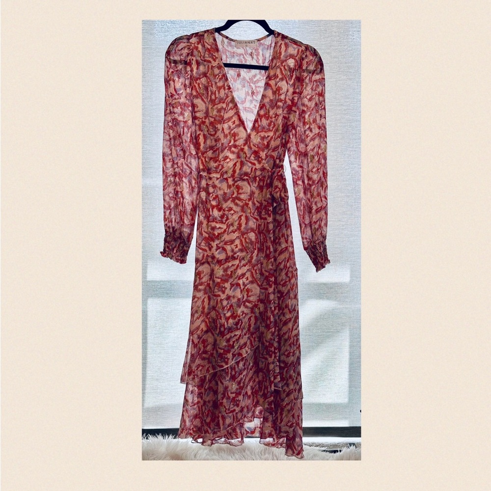Elegant Red Patterned Dress
